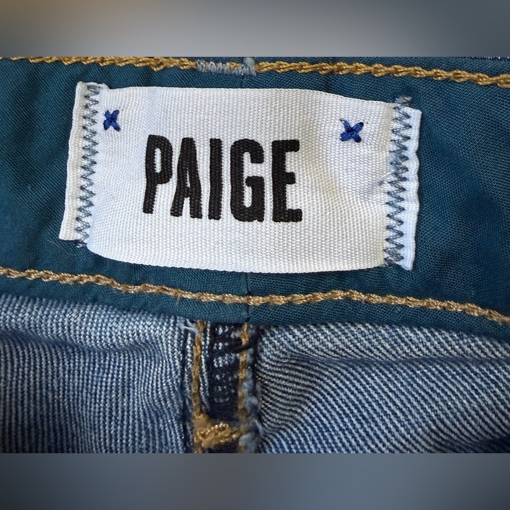 PAIGE Skyline Ankle Peg Jeans Blue Mid Rise Stretch Denim - Picture 8 of 8